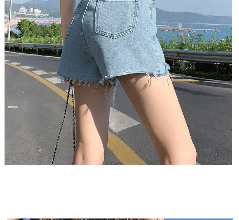 Women Black Denim Shorts High Waist 2022 — feature 24