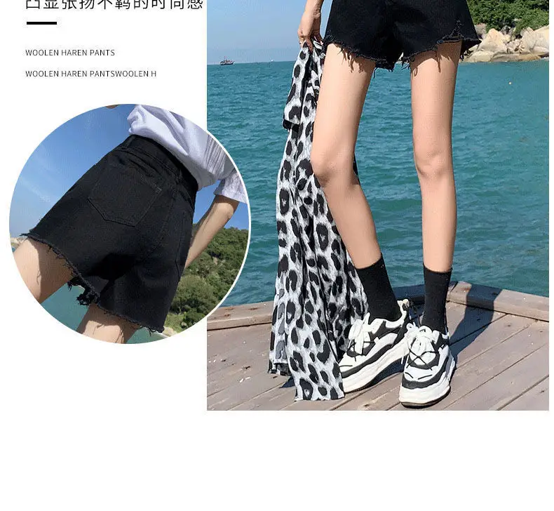 Women Black Denim Shorts High Waist 2022 — feature 9