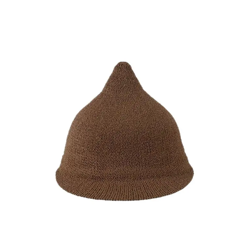 Gray Knitted Baby Hat for Kids Summer Travel Sunshade