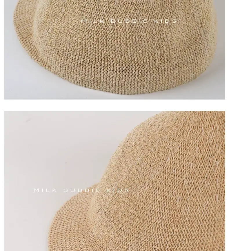 Gray Knitted Baby Hat for Kids Summer Travel Sunshade — feature 8