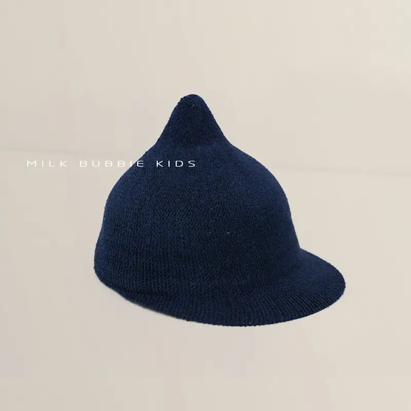 Gray Knitted Baby Hat for Kids Summer Travel Sunshade