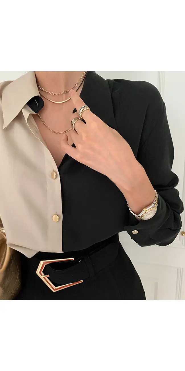 1688 Korean Chic Lapel Shirt Single Breasted Long Sleeve — feature 2