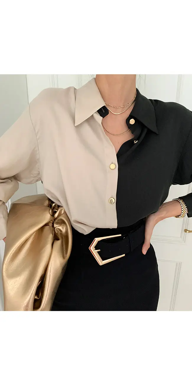 1688 Korean Chic Lapel Shirt Single Breasted Long Sleeve — feature 3