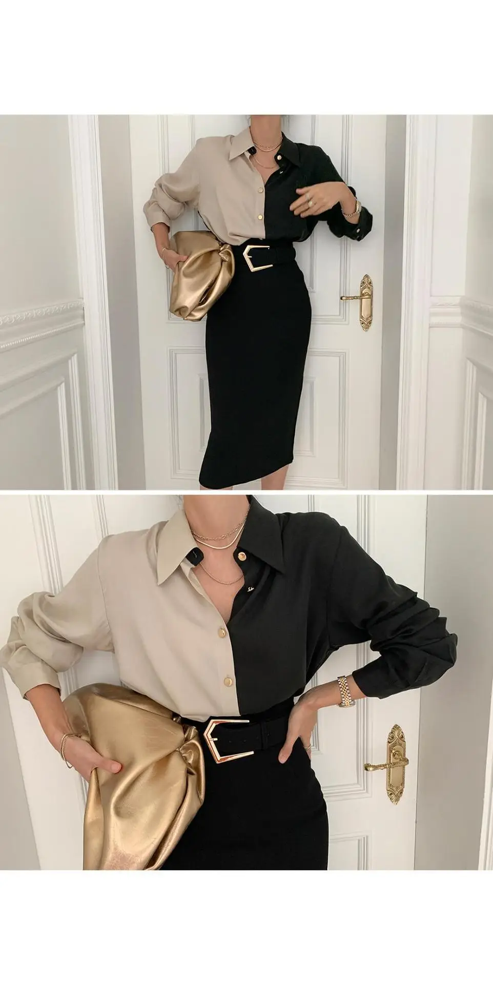 1688 Korean Chic Lapel Shirt Single Breasted Long Sleeve — feature 5