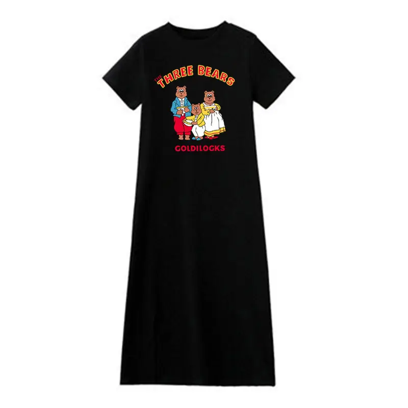 Women Long Sleeve T-Shirt Dress Korean Style Large