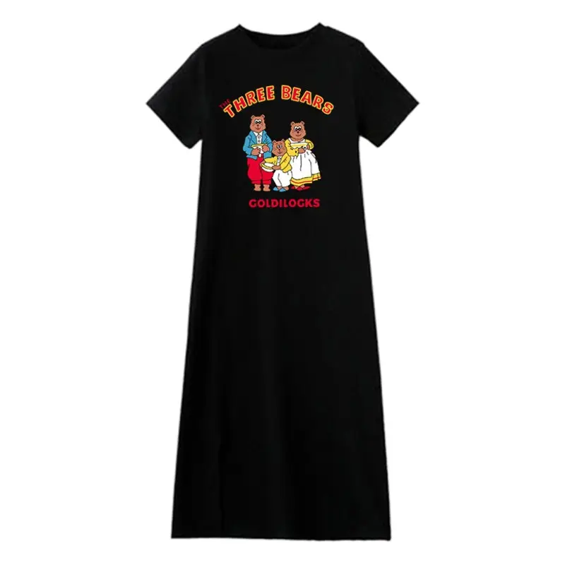 Women Long Sleeve T-Shirt Dress Korean Style Large
