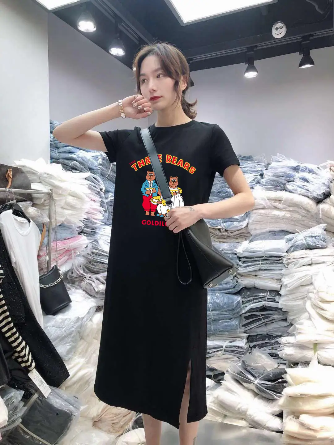 Women Long Sleeve T-Shirt Dress Korean Style Large — feature 11