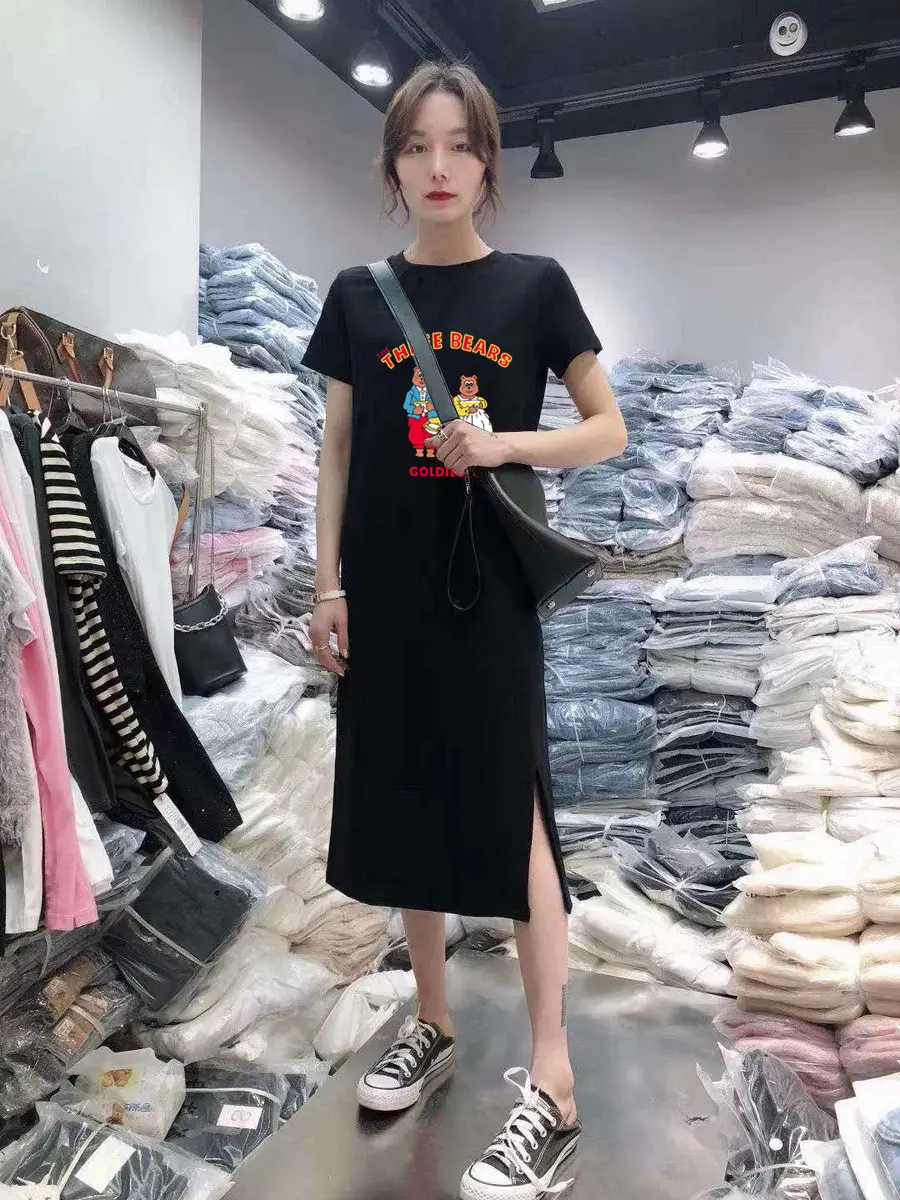 Women Long Sleeve T-Shirt Dress Korean Style Large — feature 12