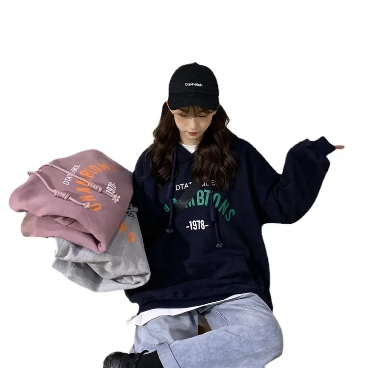 2026 Korean Style Hooded Sweatshirt Women Loose Fleece - Image 8