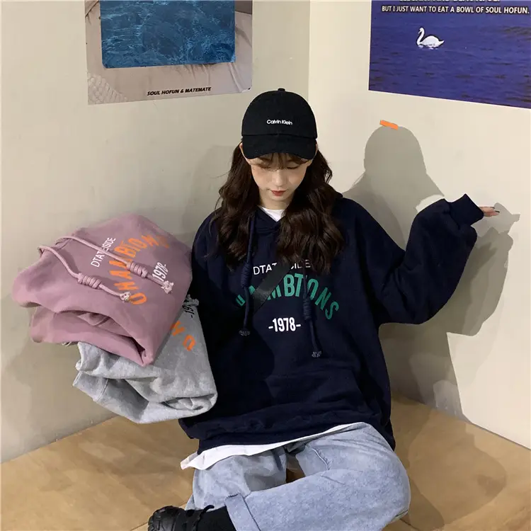 2026 Korean Style Hooded Sweatshirt Women Loose Fleece — feature 12
