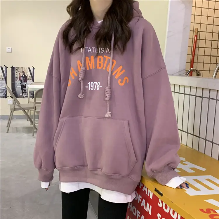 2026 Korean Style Hooded Sweatshirt Women Loose Fleece — feature 26