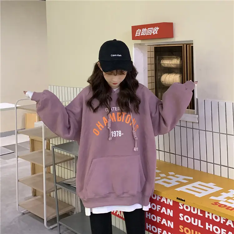 2026 Korean Style Hooded Sweatshirt Women Loose Fleece — feature 29