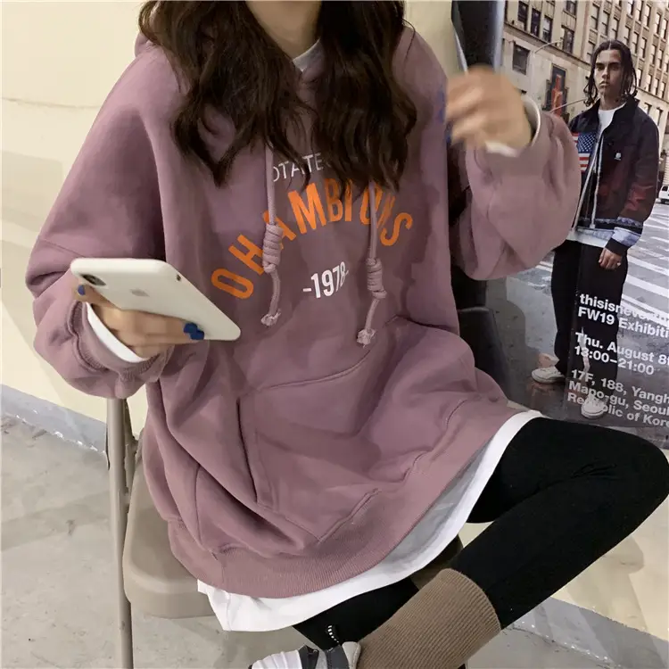 2026 Korean Style Hooded Sweatshirt Women Loose Fleece — feature 34