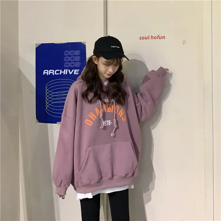 2026 Korean Style Hooded Sweatshirt Women Loose Fleece — feature 35
