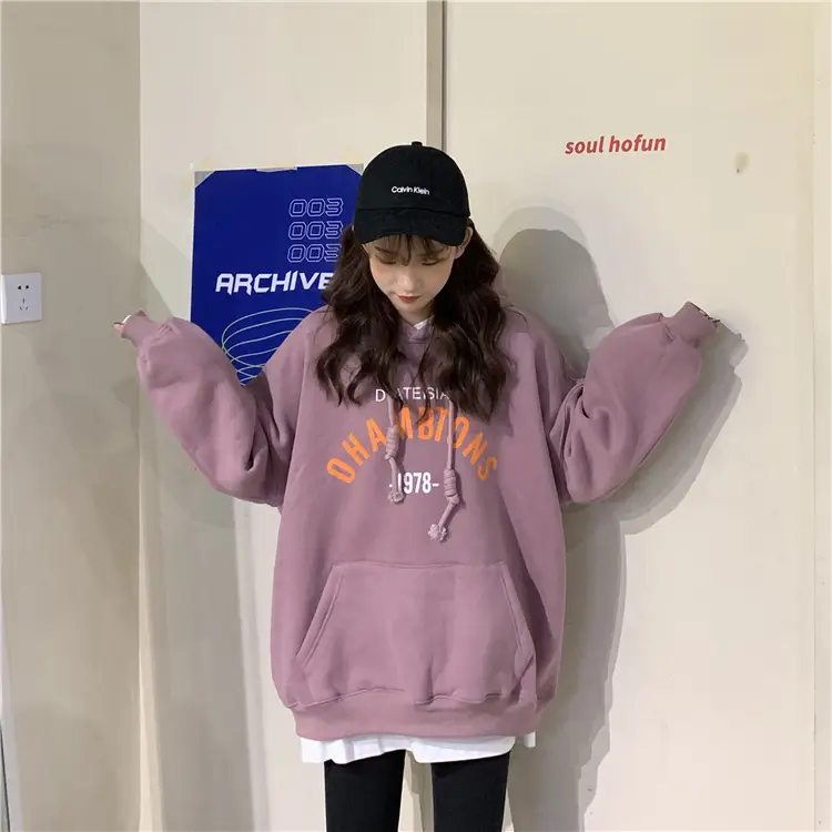 2026 Korean Style Hooded Sweatshirt Women Loose Fleece — feature 36