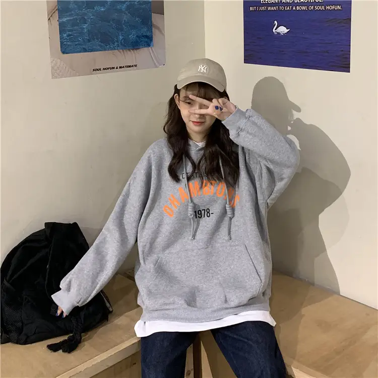 2026 Korean Style Hooded Sweatshirt Women Loose Fleece — feature 40