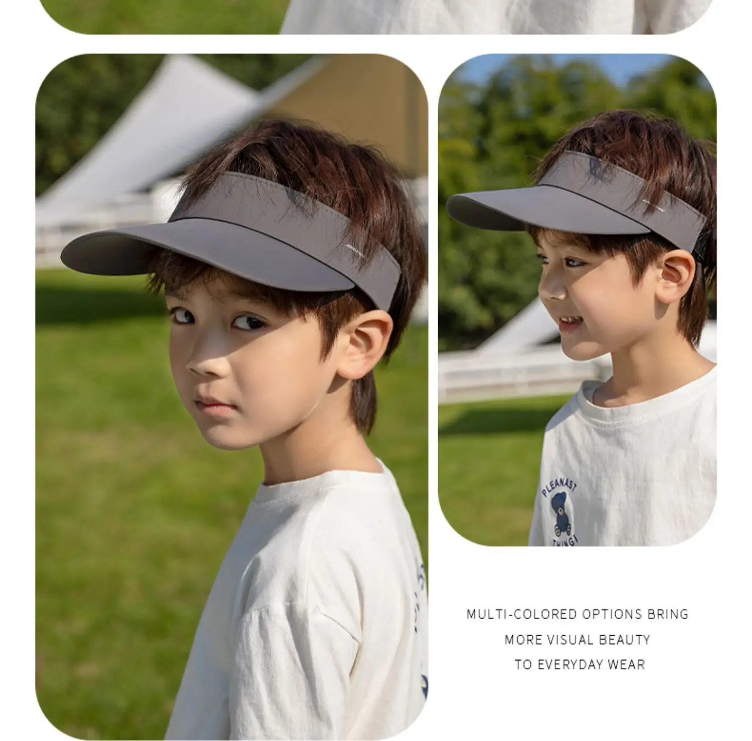 Children's Anti-UV Sun Hat Light Blue Summer Sports Cycling Beach Hat — feature 20