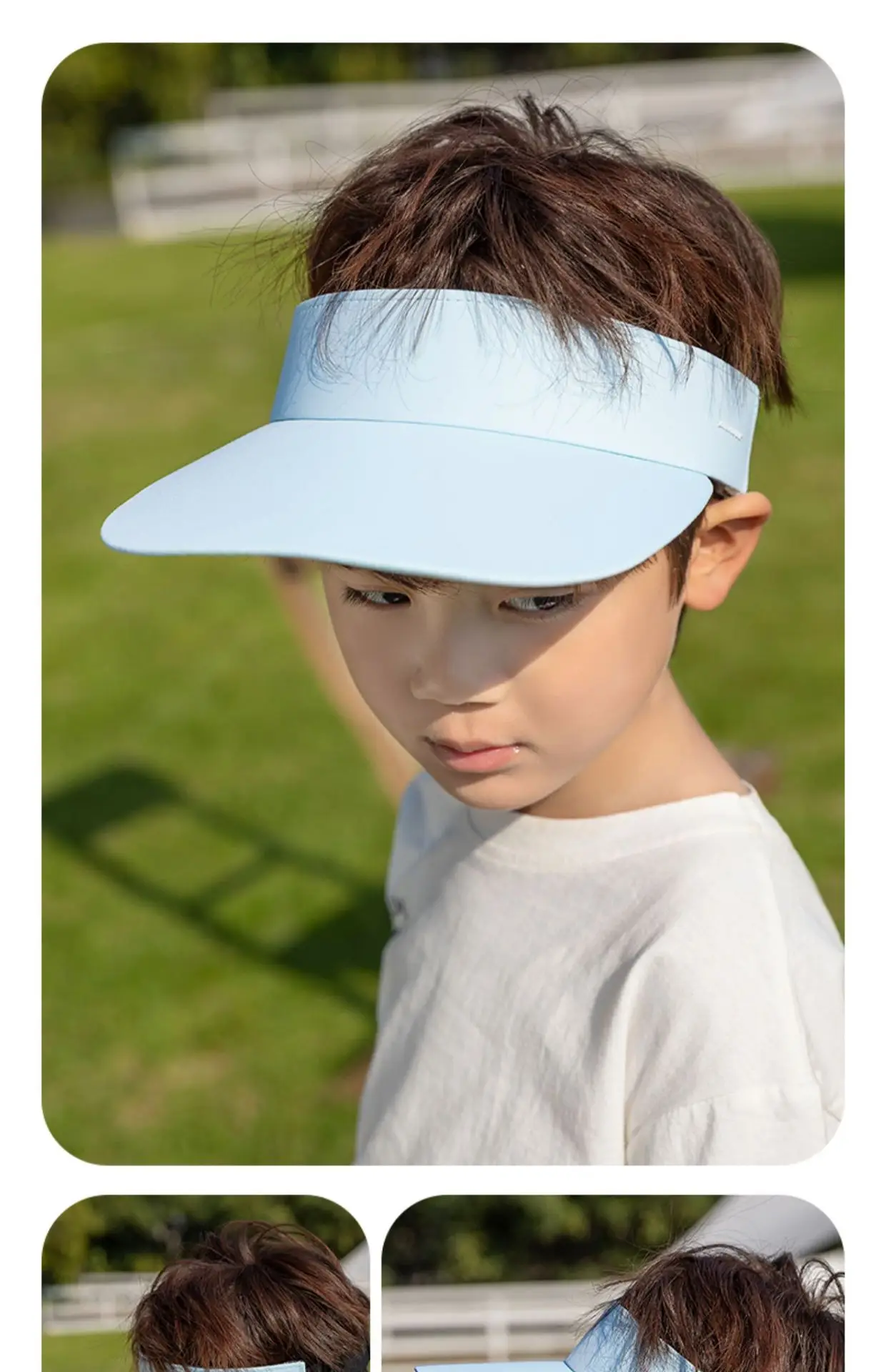 Children's Anti-UV Sun Hat Light Blue Summer Sports Cycling Beach Hat — feature 21