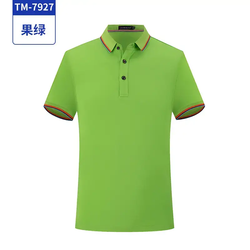 Men Navy Blue Polo Shirt with Orange Trim Free Print - Image 7