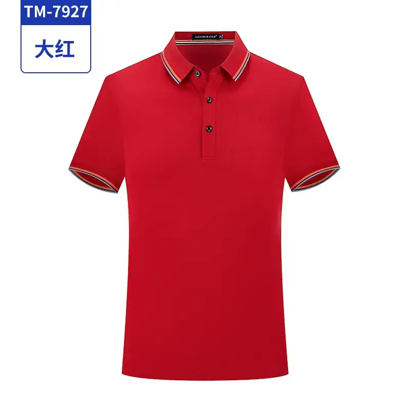 Men Navy Blue Polo Shirt with Orange Trim Free Print - Image 9