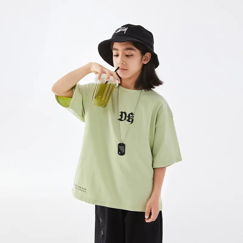 Kids DK Cotton T-Shirt Light Green Medium Large - Image 5