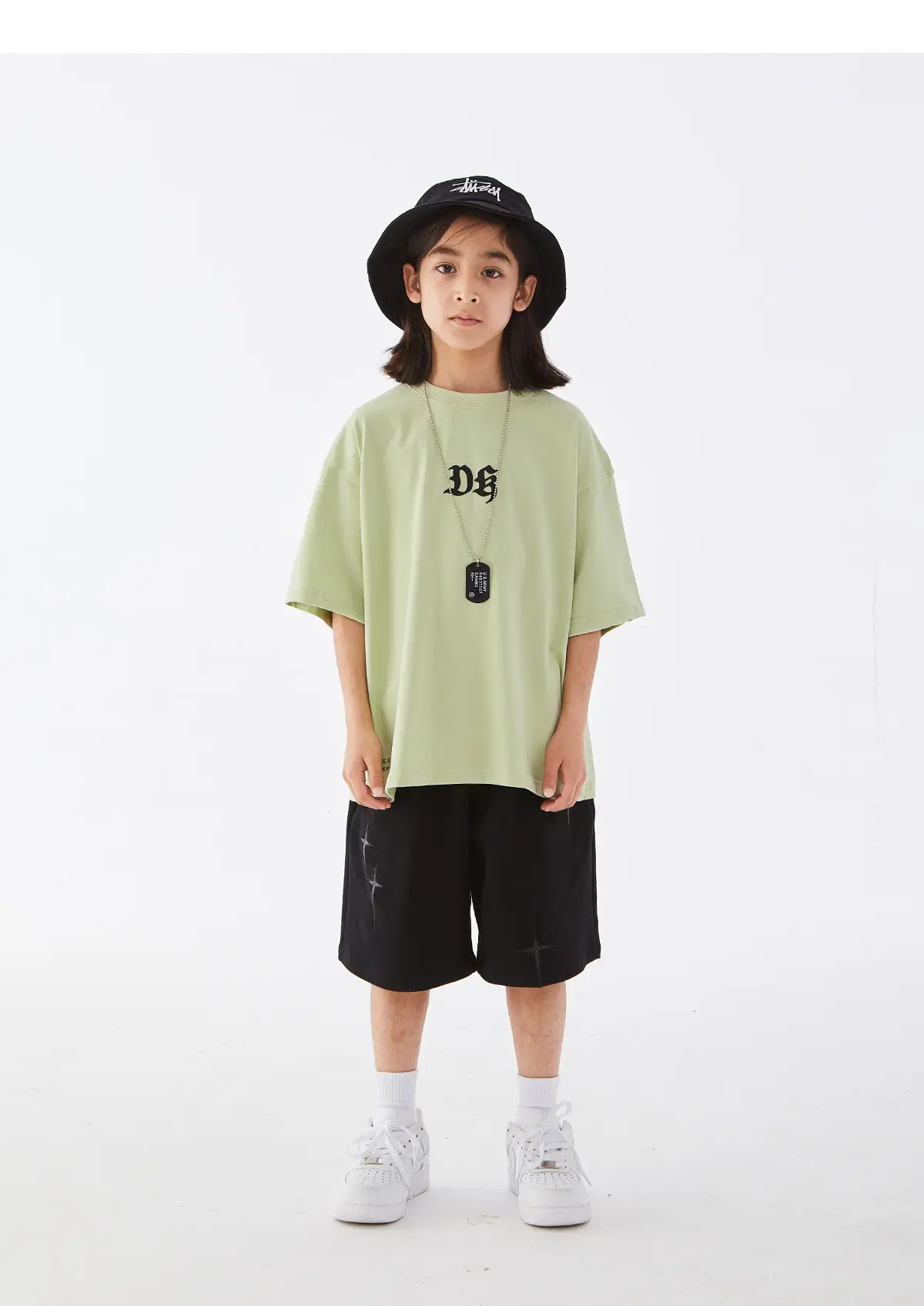 Kids DK Cotton T-Shirt Light Green Medium Large — feature 15