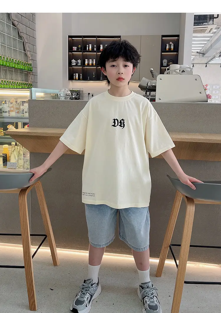 Kids DK Cotton T-Shirt Light Green Medium Large — feature 35