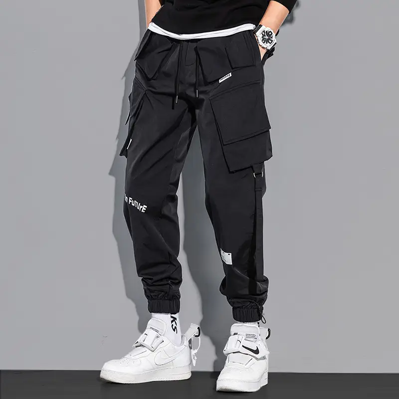 Men's Laser Reflective Cargo Pants Blue White