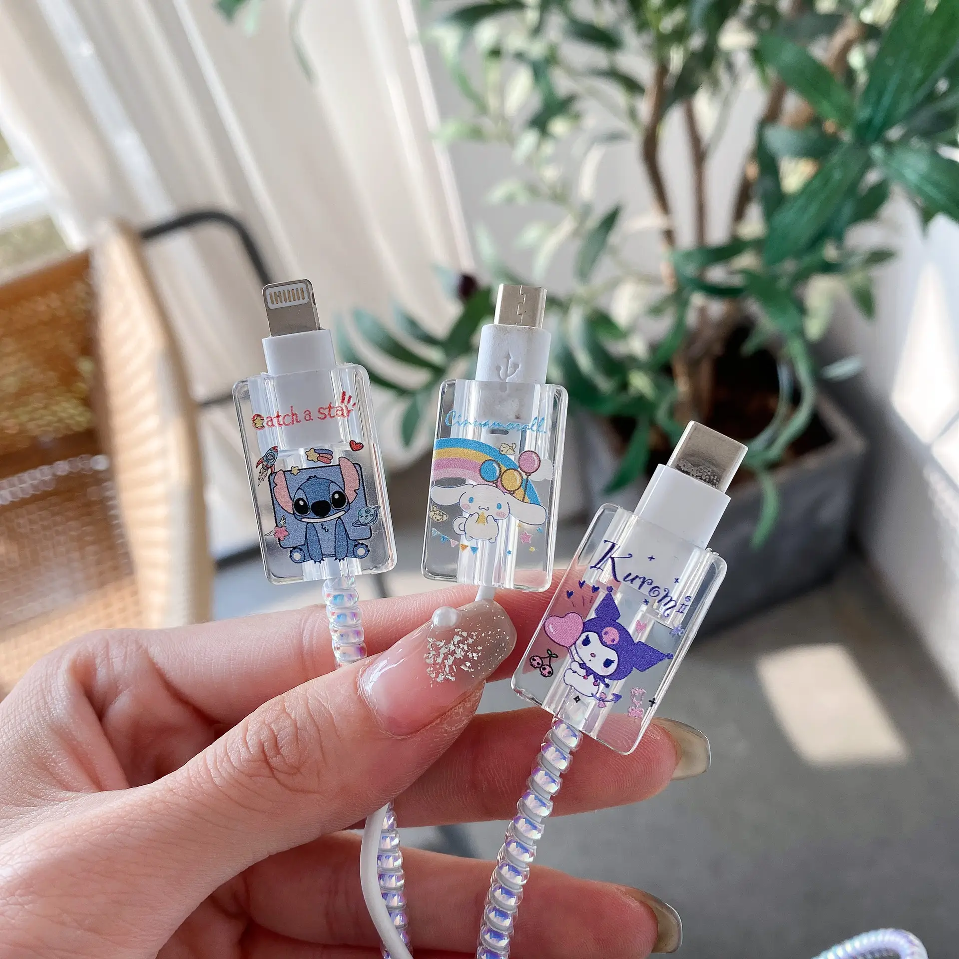 Transparent Cartoon Data Cable Cover for Apple — feature 11