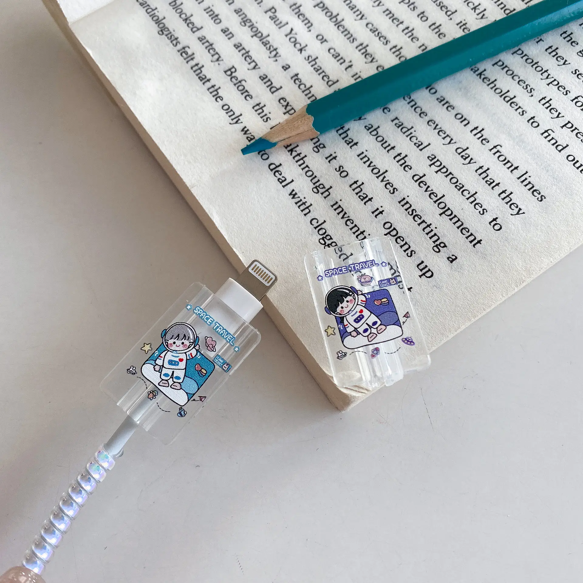 Transparent Cartoon Data Cable Cover for Apple — feature 13