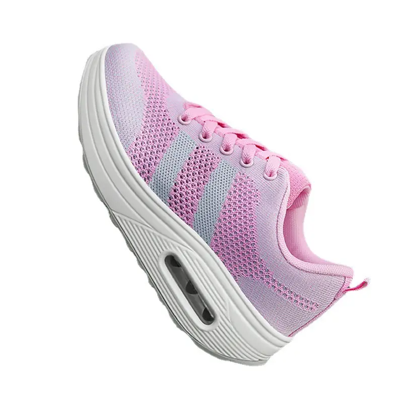 Women's Sneakers with Fly-Knit Mesh, Breathable Casual Shoes, Versatile Thick-Soled Lightweight Low-Top Lace-Up Women's Shoes for Sports and Leisure - Image 5