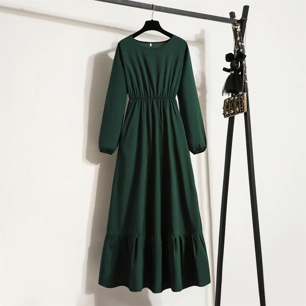 Women's Vintage Chiffon Floral Long Dress High Waist - Image 22