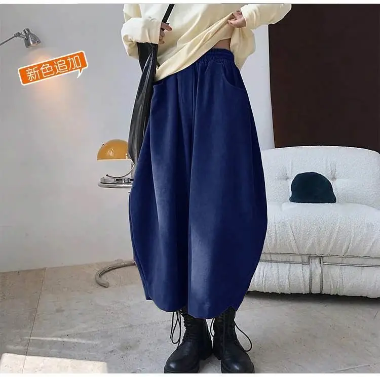 Women Wide Leg Hallen Pants Brown 2024 Spring - Image 3
