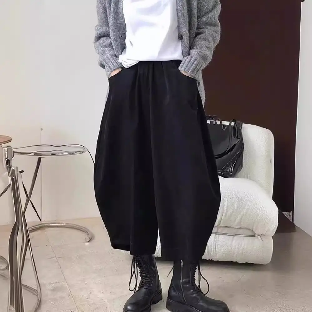 Women Wide Leg Hallen Pants Brown 2024 Spring - Image 8
