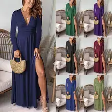 Blue Velvet High-Waisted V Neck Skirt Dress — feature 13