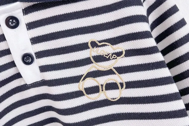 Boys Polo Shirt Navy White Striped Spring 2026 - Image 4
