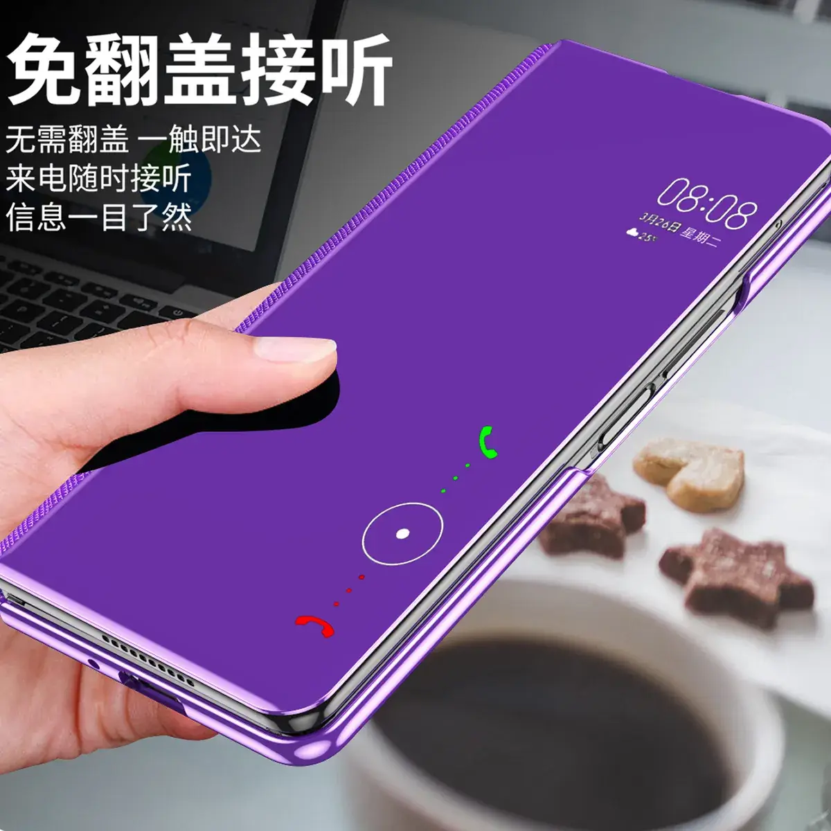 Honor Magic V Leather Magnetic Phone Case Purple - Image 8