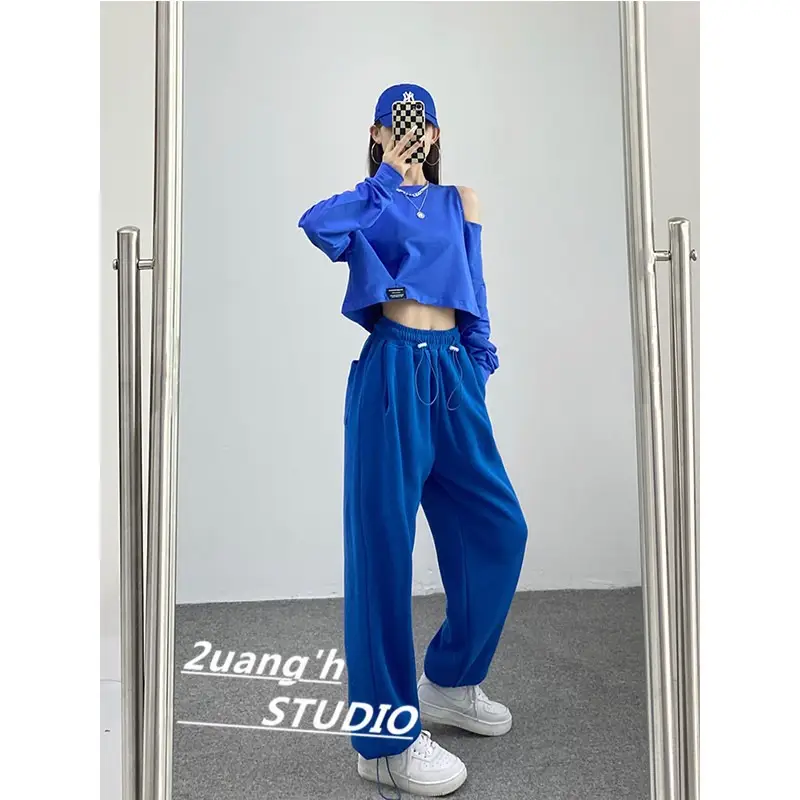 Blue Women's High Waist Slimming Sports Pants Set - Image 6