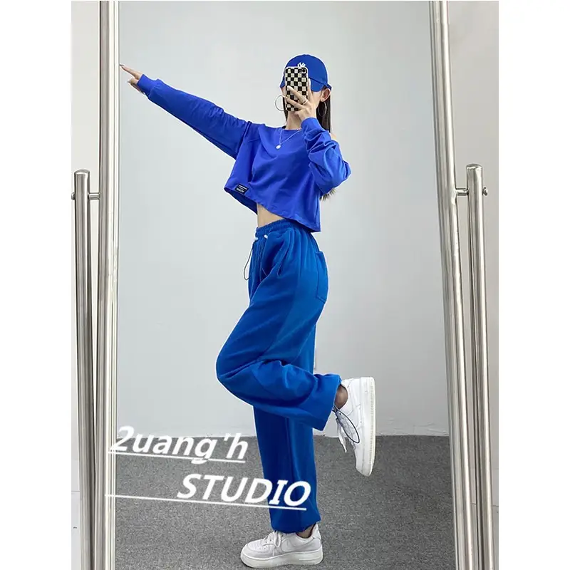Blue Women's High Waist Slimming Sports Pants Set - Image 7