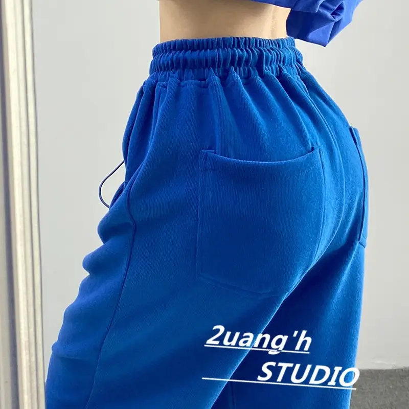 Blue Women's High Waist Slimming Sports Pants Set - Image 8