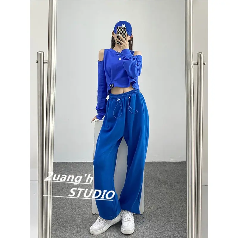 Blue Women's High Waist Slimming Sports Pants Set - Image 9