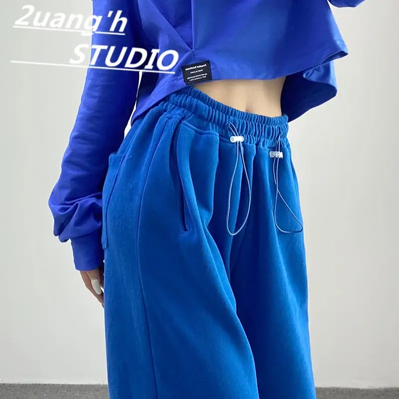 Blue Women's High Waist Slimming Sports Pants Set - Image 2