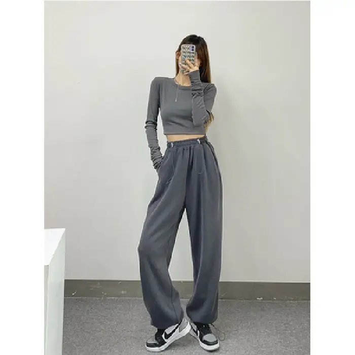 Blue Women's High Waist Slimming Sports Pants Set - Image 3