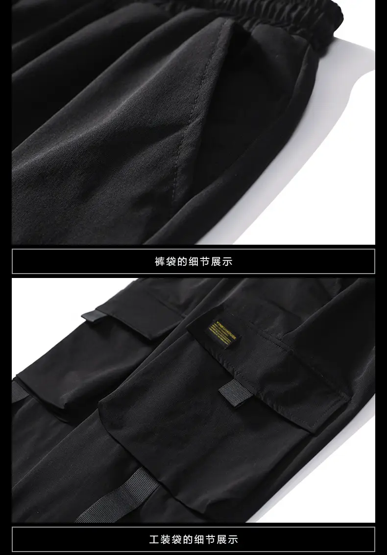 Men Korean Style Cargo Pants Black Loose Fit 2021 β feature 18