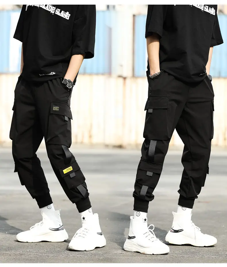 Men Korean Style Cargo Pants Black Loose Fit 2021 β feature 7