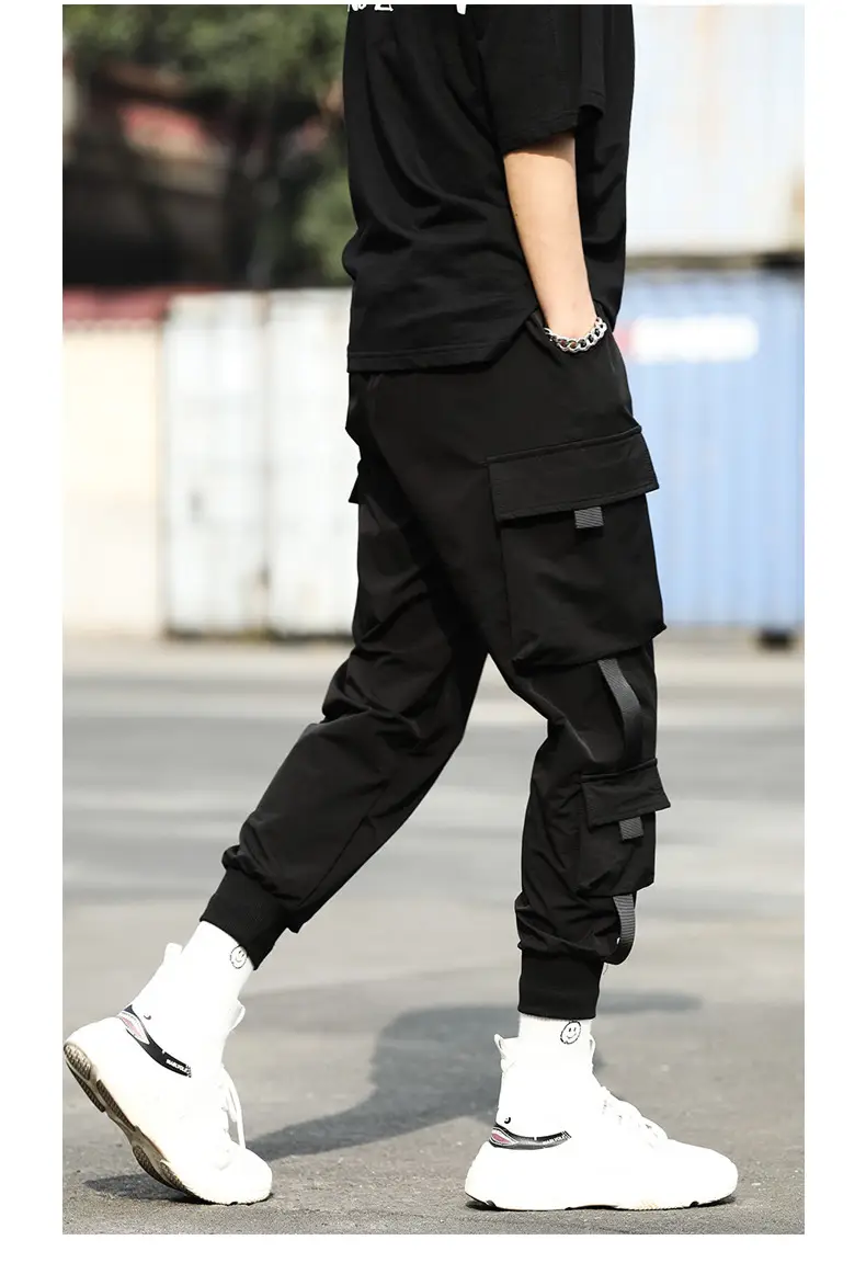Men Korean Style Cargo Pants Black Loose Fit 2021 β feature 9