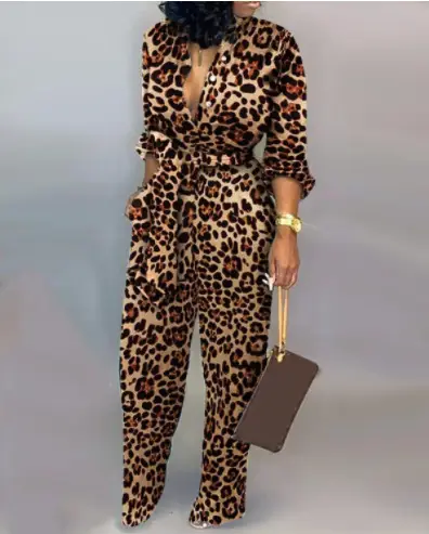 2021 Leopard Print Camo Jumpsuit for Women - Image 7