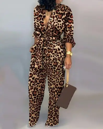 2021 Leopard Print Camo Jumpsuit for Women - Image 4
