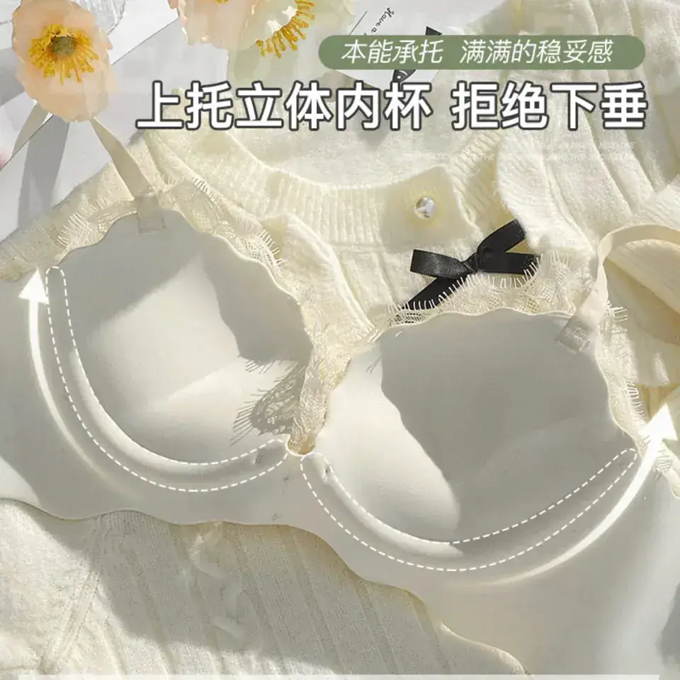 French Style Lace Underwear Women's Small Chest Push-up No Steel Ring One-piece - Image 13
