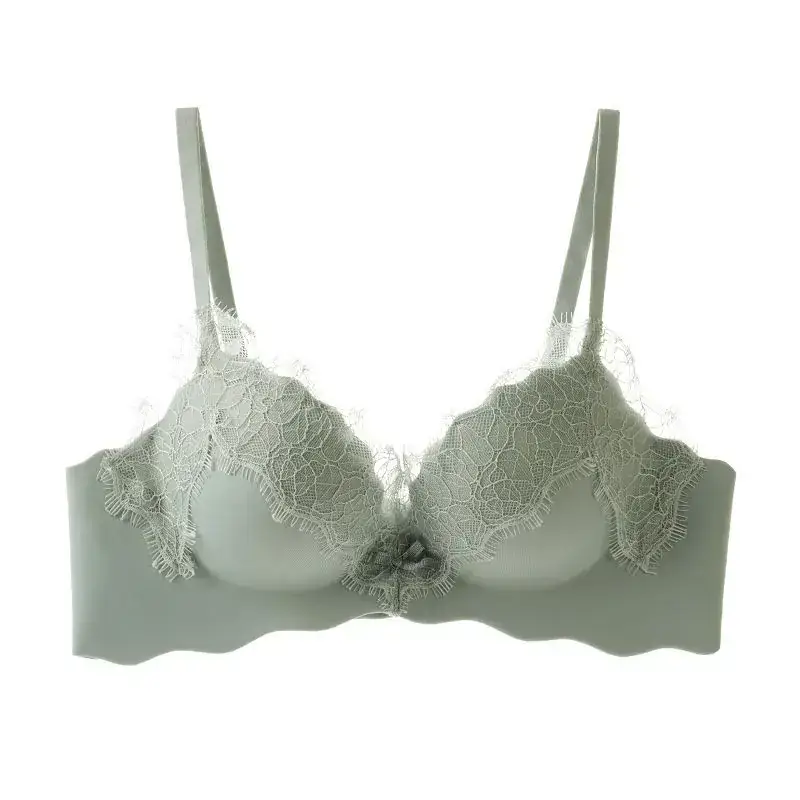 French Style Lace Underwear Women's Small Chest Push-up No Steel Ring One-piece - Image 2